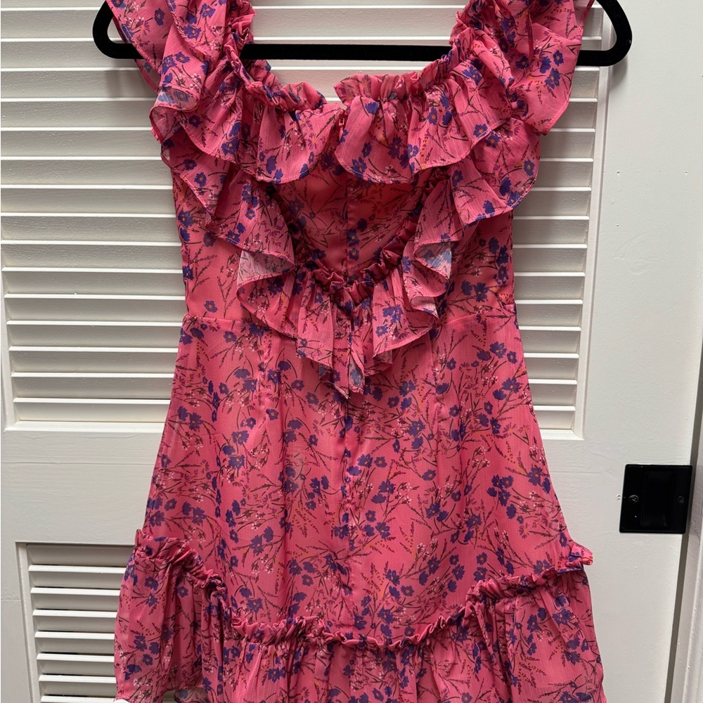 MAJORELLE Pink Ruffled Off-Shoulder Mini Dress - Picture 4 of 6